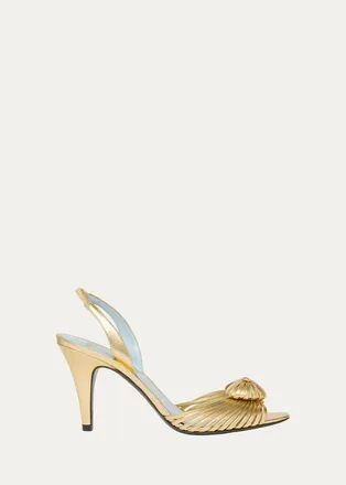 Valentino Garavani Coeur Royal 85mm Laminated Nappa Leather Slingback Sandals