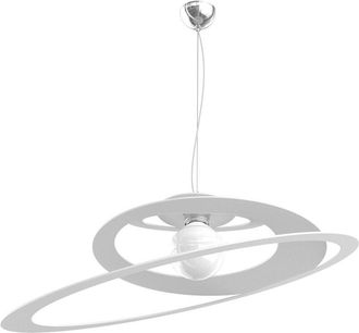 Top-Light Sospensione Industrial-Minimal Bungee Metallo Bianco 1 Luce E27 D70Cm