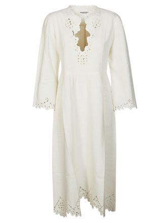 Isabel Marant Tianny Eyelet Embroidered Scalloped Day Dress