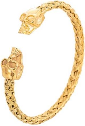 Eye Candy Los Angeles 18K Gold Plated Skull Cuff Bracelet at Nordstrom Rack