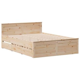 vidaXL Vidaxl - Cama Con Cabecero Sin Colch&oacute;n Madera Maciza De Pino 160x200 Cm