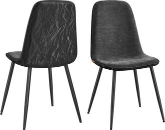 Vasagle 2 sillas de comedor con soporte de metal de color gris