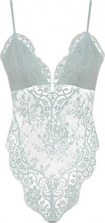 Zimmermann Womens Lace Teddy Bodysuit In Sea Foam