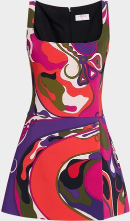 Pucci Orchidee-Print Cady Sleeveless Mini Dress