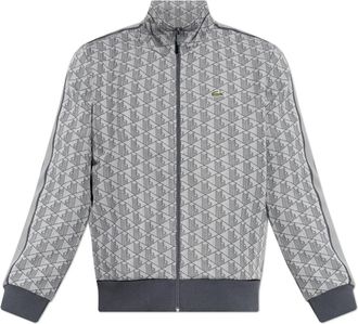 Lacoste Monogram Sweatshirt - Heren - Vesten met rits - Grijs - 3XL - Katoen - Hoodies & sweatvesten