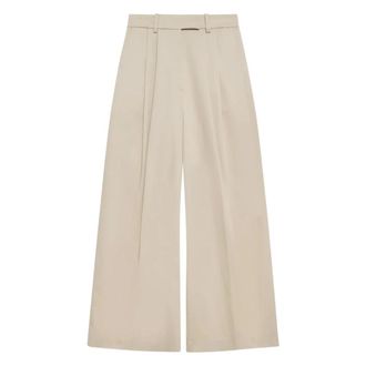 Anine Bing Wide Trousers, male, Beige, Size: XS Lou Trousers