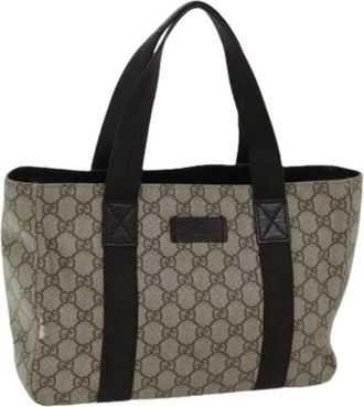 Gucci Pre-owned Tote Bags, female, Beige, Size: ONE SIZE Pre-owned Vintage GG Canvas Hand Bag