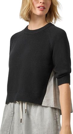 Lilla P Denim Elbow Sleeve Sweater