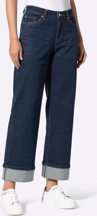 Heine Bequeme Jeans HEINE, Damen, Gr. 36, Normalgr&ouml;ssen, dunkelblau, 98% Baumwolle, 2% Elasthan, unifarben, 7/8-L&auml;nge, Jeans Bequeme Jeans