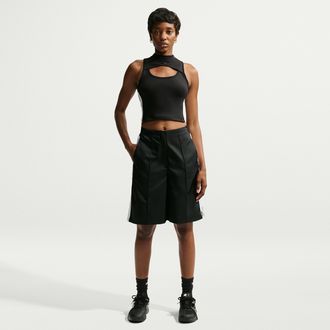 Nike Womens Naomi Osaka Loose Mid-Rise Shorts in Black | IO5811-010