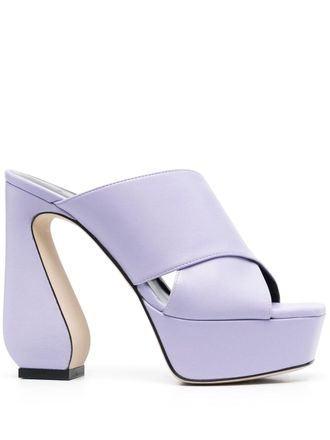 Sergio Rossi Womens 130Mm Platform Leather Mules