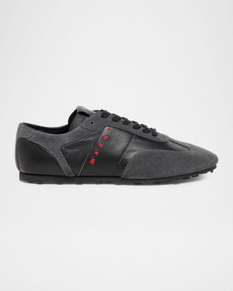 Marni Men & apos;s Logo Leather Low-Top Sneakers
