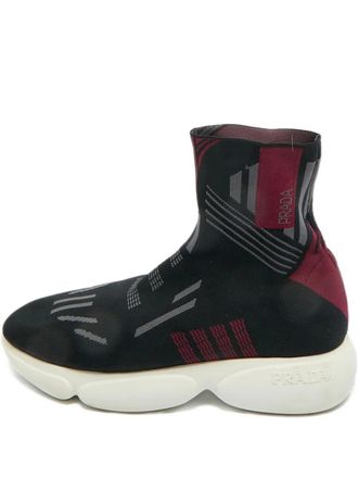 Prada high-top sock sneakers - Black
