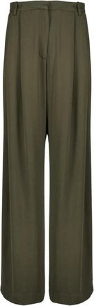 Iro Pallia Wide Broeken - Dames - Wijde Broeken - Groen - 2XS - Wol - Broeken