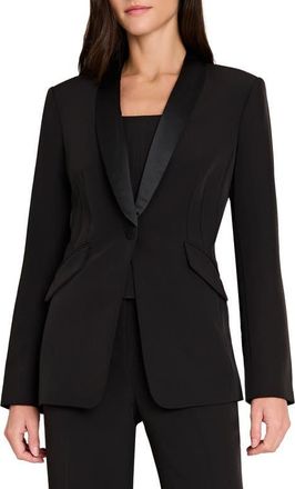 Tahari by ASL Crepe Tuxedo Jacket in Black at Nordstrom, Size 10