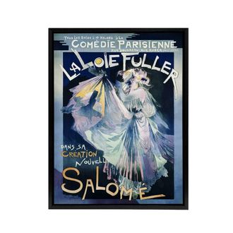 Artery8 Salome Ballet Vintage Advert Framed Canvas Wall Art Print Georges Feure in Blue | Size: W24 x H32