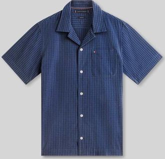 Tommy Hilfiger Kurzarmhemd mit Reverskragen in Marine, Gr&ouml;&szlig;e XXL