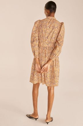 Rebecca Taylor Speckled Fleur Puff Sleeve Dress