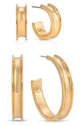 Ettika Groove Set of 2 Hoop Earrings in Gold at Nordstrom