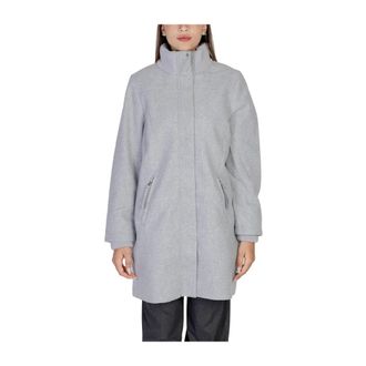 Street One Grijze Effen Jas met Ritssluiting - Dames - Parka Jassen - Grijs - S - Polyester - Jassen