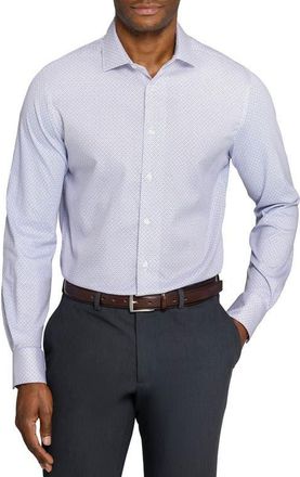 W.R.K Slim Fit Abstract Cross Reworked Button-Up Shirt in White/pink at Nordstrom, Size 16.5