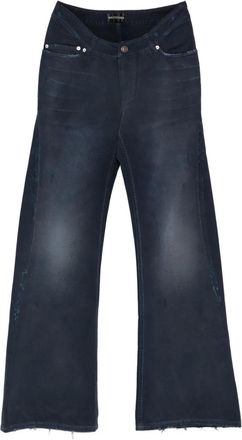 Balenciaga Denim jeans met franje - Blauw