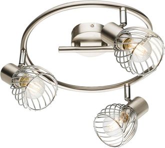 Globo Lighting Focos De Techo En N&iacute;quel Mate, 3 Bombillas E14