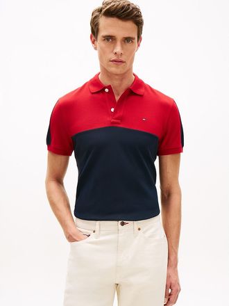 Tommy Hilfiger Mens Regular Fit Colorblock Stripe Pique Polo - Multi - XXXL