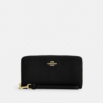 Coach Long Zip Around Wallet With Quilting