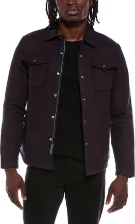 John Varvatos Jameson Herringbone Snap Jacket