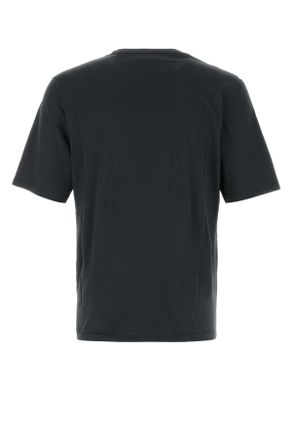 Saint Laurent Mens Charcoal Cotton T-Shirt Noirblanchi Exterior