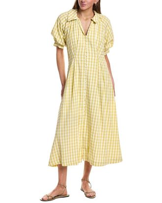 English Factory Gingham Puff Sleeve Dress