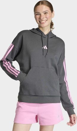 adidas Kapuzensweatshirt ADIDAS SPORTSWEAR W 3S FL HD, Damen, Gr. XL, grau six, st tropic bloom, Obermaterial: 55% Baumwolle, 36% Polyester, 9% Viskose, norm