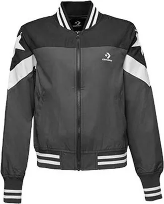 Converse (WMNS) Converse Non-Padded Baseball Bomber Asia Sizing Grey White Black 10017460-A02