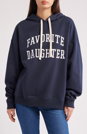 Favorite Daughter The Collegiate Graphic Hoodie in Navy at Nordstrom, Size X-Large