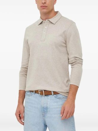 Michael Kors Polo in cotone a maniche lunghe - Toni neutri