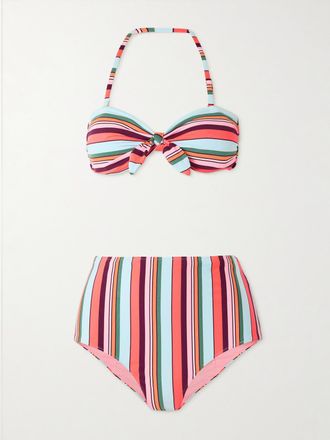 Lemlem Bikini Stampato A Coste Ava + Elsi - Verde
