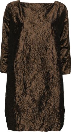 Daniela Gregis crinkled mini dress - women - Silk - One Size - Brown