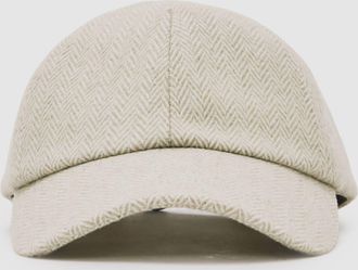 Reiss Oatmeal Herringbone Cap With Wool