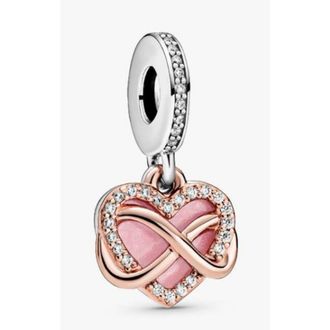 Pandora Infinity Heart Rose And Sterling Silver Dangle