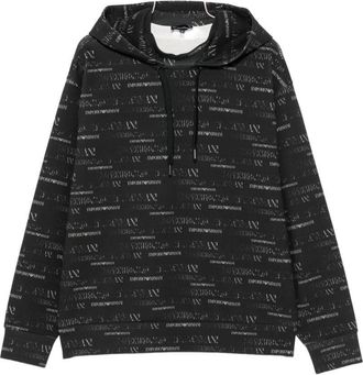 Emporio Armani Felpa con cappuccio in cotone stampato Emporio Armani