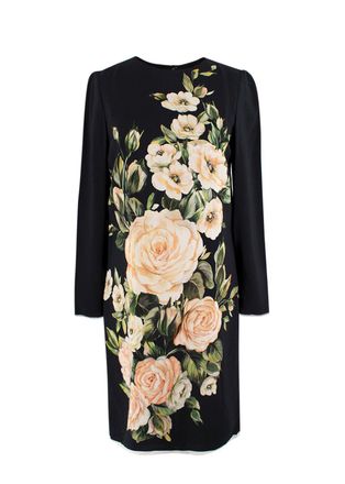 Dolce & Gabbana Black Floral Mini Dress Size S