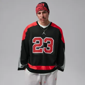 Nike Jordan Mens Jordan Brooklyn Hockey Jersey in Black | IZ4048-012