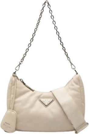 Prada Pre-owned Mini Satchel - Dames - Vintage Mini Tas - Beige - ONE Size - Leer - Vintage