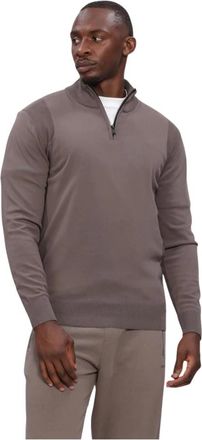 Genti Turtle Zip LS - Heren - Truien - Grijs - Maat: XL Nylon