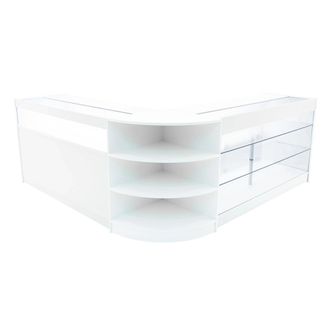 MonsterShop Demeter LED Shop Counter Set K1500, B1500 & LM60 - White