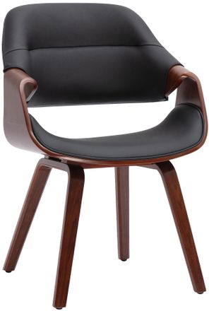 Clp Silla De Comedor Maira Nogal/negro Simil Cuero