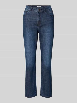 Christian Berg Cropped Slim Fit Jeans mit Eingrifftaschen in Marine Melange, Gr&ouml;&szlig;e 34/28