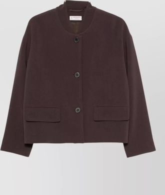 Alberto Biani single-breasted long-sleeve stand-collar coat