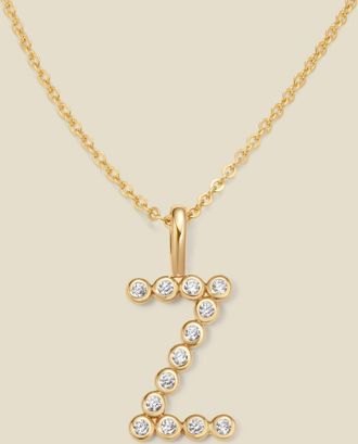 Made by Mary CZ Poppy Initial Necklace